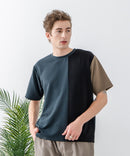 ドライリップル 切り替デザインTシャツ カットソー 吸水速乾 ストレッチ イージーケア さらさら快適 BLUE STANDARD