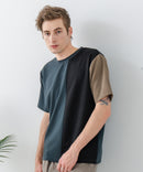 ドライリップル 切り替デザインTシャツ カットソー 吸水速乾 ストレッチ イージーケア さらさら快適 BLUE STANDARD