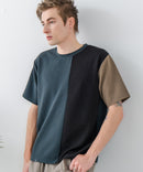 ドライリップル 切り替デザインTシャツ カットソー 吸水速乾 ストレッチ イージーケア さらさら快適 BLUE STANDARD