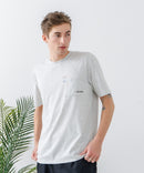 ZEROSTAIN 胸ポケット 刺繍Tシャツ 汗染みの目立ちにくいTシャツ 防汚 UVカット アニマル おじさん ビール アメ車