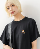 クロップド丈 ワンポイント刺繍Tシャツ【TeddyBear/テディベア】