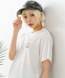 クロップド丈 ワンポイント刺繍Tシャツ【TeddyBear/テディベア】