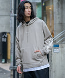 フェイクレイヤード 袖プリント ビッグシルエット 裏毛 フーディー プルオーバー パーカー KANGOL カンゴール