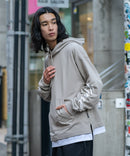 フェイクレイヤード 袖プリント ビッグシルエット 裏毛 フーディー プルオーバー パーカー KANGOL カンゴール