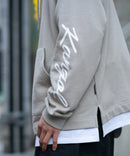 フェイクレイヤード 袖プリント ビッグシルエット 裏毛 フーディー プルオーバー パーカー KANGOL カンゴール