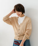 【C-FORTPOINT/フォートポイント】シャリシャリ Vネック シアーカーディガン