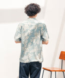 レーヨン 総柄プリント シャツ アロハ 接触冷感 レーヨン100%【BLUE STANDARD/ブルースタンダード】