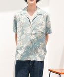 レーヨン 総柄プリント シャツ アロハ 接触冷感 レーヨン100%【BLUE STANDARD/ブルースタンダード】