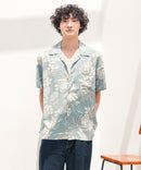 レーヨン 総柄プリント シャツ アロハ 接触冷感 レーヨン100%【BLUE STANDARD/ブルースタンダード】