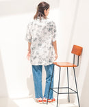 レーヨン 総柄プリント シャツ アロハ 接触冷感 レーヨン100%【BLUE STANDARD/ブルースタンダード】