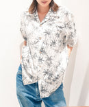 レーヨン 総柄プリント シャツ アロハ 接触冷感 レーヨン100%【BLUE STANDARD/ブルースタンダード】