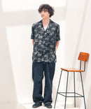 レーヨン 総柄プリント シャツ アロハ 接触冷感 レーヨン100%【BLUE STANDARD/ブルースタンダード】