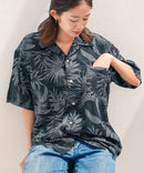 レーヨン 総柄プリント シャツ アロハ 接触冷感 レーヨン100%【BLUE STANDARD/ブルースタンダード】