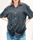 レーヨン 総柄プリント シャツ アロハ 接触冷感 レーヨン100%【BLUE STANDARD/ブルースタンダード】