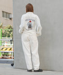 【UNIIT × RED CAP GIRL】 ナチュラルストレッチ バルーンスリーブ ルーズシルエット バック刺繍シャツ