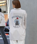 【UNIIT × RED CAP GIRL】 ナチュラルストレッチ バルーンスリーブ ルーズシルエット バック刺繍シャツ