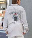 【UNIIT × RED CAP GIRL】 ナチュラルストレッチ バルーンスリーブ ルーズシルエット バック刺繍シャツ