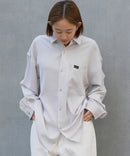 【UNIIT × RED CAP GIRL】 ナチュラルストレッチ バルーンスリーブ ルーズシルエット バック刺繍シャツ
