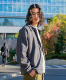 フェイク スエード ワンポイント刺繍 フルジップブルゾン UNIIT