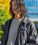 フェイク スエード ワンポイント刺繍 フルジップブルゾン UNIIT