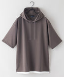 ポンチ フェイク レイヤード 7分袖 Tパーカー カットソー 接触冷感 吸水速乾 BLUE STANDARD ブルースタンダード