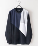 ZERO STAIN 切り替え ロンT 汗染みの目立たない Tシャツ 撥水 防汚 UVカット 紫外線対策 ユニセックス