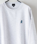 バック イラスト 起毛 クルーネック スウェット スペースグラム