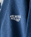 【UNIIT × RED CAP GIRL】 バック イラスト ジャガード ニット Vネック カーディガン