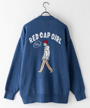 【UNIIT × RED CAP GIRL】 バック イラスト ジャガード ニット Vネック カーディガン