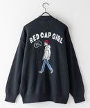 【UNIIT × RED CAP GIRL】 バック イラスト ジャガード ニット Vネック カーディガン