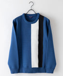 マシン ウォッシャブル アンチ ピリング 軽量 切り替え デザイン セーター イージーケア BLUE STANDARD ブルースタンダード