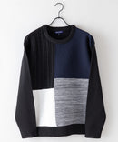 マシン ウォッシャブル アンチ ピリング 軽量 切り替え デザイン セーター イージーケア BLUE STANDARD ブルースタンダード