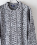 マシン ウォッシャブル  アンチ ピリング 軽量 アラン柄 クルーセーター イージーケア BLUE STANDARD ブルースタンダード