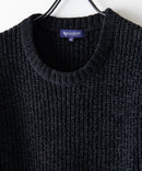 ふんわり もちもちのやみつきな触り心地 ふわもちモール 畦編み クルー ネックセーター BLUE STANDARD ブルースタンダード