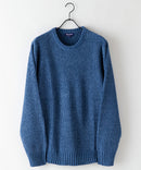 ふんわり もちもちのやみつきな触り心地 ふわもちモール 畦編み クルー ネックセーター BLUE STANDARD ブルースタンダード
