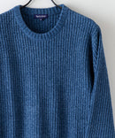 ふんわり もちもちのやみつきな触り心地 ふわもちモール 畦編み クルー ネックセーター BLUE STANDARD ブルースタンダード