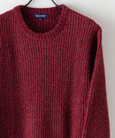 ふんわり もちもちのやみつきな触り心地 ふわもちモール 畦編み クルー ネックセーター BLUE STANDARD ブルースタンダード