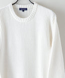 ふんわり もちもちのやみつきな触り心地 ふわもちモール 畦編み クルー ネックセーター BLUE STANDARD ブルースタンダード