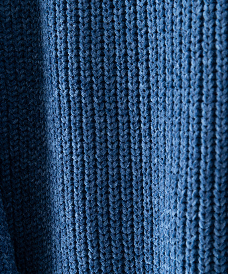 ふんわりもちもちのやみつきな触り 心地 ふわもち モール 畦編み タートルネック セーター  BLUE STANDARD ブルースタンダード