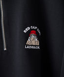 【UNIIT × RED CAP GIRL】 ワンポイント 襟配色 ダンボール ハーフジップ ポロ