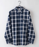 【UNIIT × RED CAP GIRL】 オンブレチェック ルーズシルエット バック刺繍シャツ コットン100%