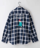【UNIIT × RED CAP GIRL】 オンブレチェック ルーズシルエット バック刺繍シャツ コットン100%