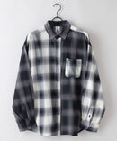 【UNIIT × RED CAP GIRL】 オンブレチェック ルーズシルエット バック刺繍シャツ コットン100%