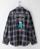 【UNIIT × RED CAP GIRL】 オンブレチェック ルーズシルエット バック刺繍シャツ コットン100%