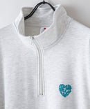 【UNIIT × RED CAP GIRL】 バックプリント 裏毛 ハーフジップ