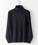 高機能 カシミヤタッチ タートルネックセーター 素肌で着れるセーター マシンウォッシャブル アンチプリング 静電気防止 ストレッチ ウォームビズ BLUE STANDARD