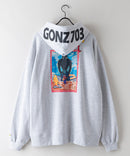 【(What it isNt)ART BY MARKGONZALES / (ワットイットイズント) アートバイマークゴンザレス】703号室コラボのBIGシルエットプリントプルパーカー zo