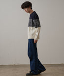 マシン ウォッシャブル  アンチ ピリング 軽量 アラン柄 クルーセーター イージーケア BLUE STANDARD ブルースタンダード