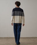 マシン ウォッシャブル  アンチ ピリング 軽量 アラン柄 クルーセーター イージーケア BLUE STANDARD ブルースタンダード