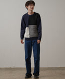 マシン ウォッシャブル アンチ ピリング 軽量 切り替え デザイン セーター イージーケア BLUE STANDARD ブルースタンダード